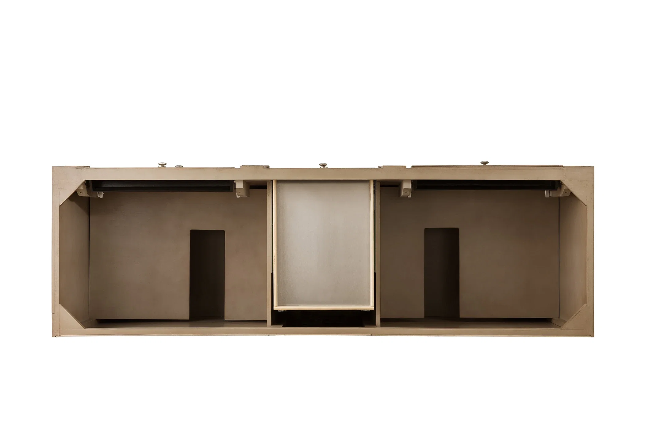 Bristol 72" Double Vanity, Whitewashed Walnut w/ 3 CM Parisien Bleu Silestone Top w/FreePower Wireless Charger