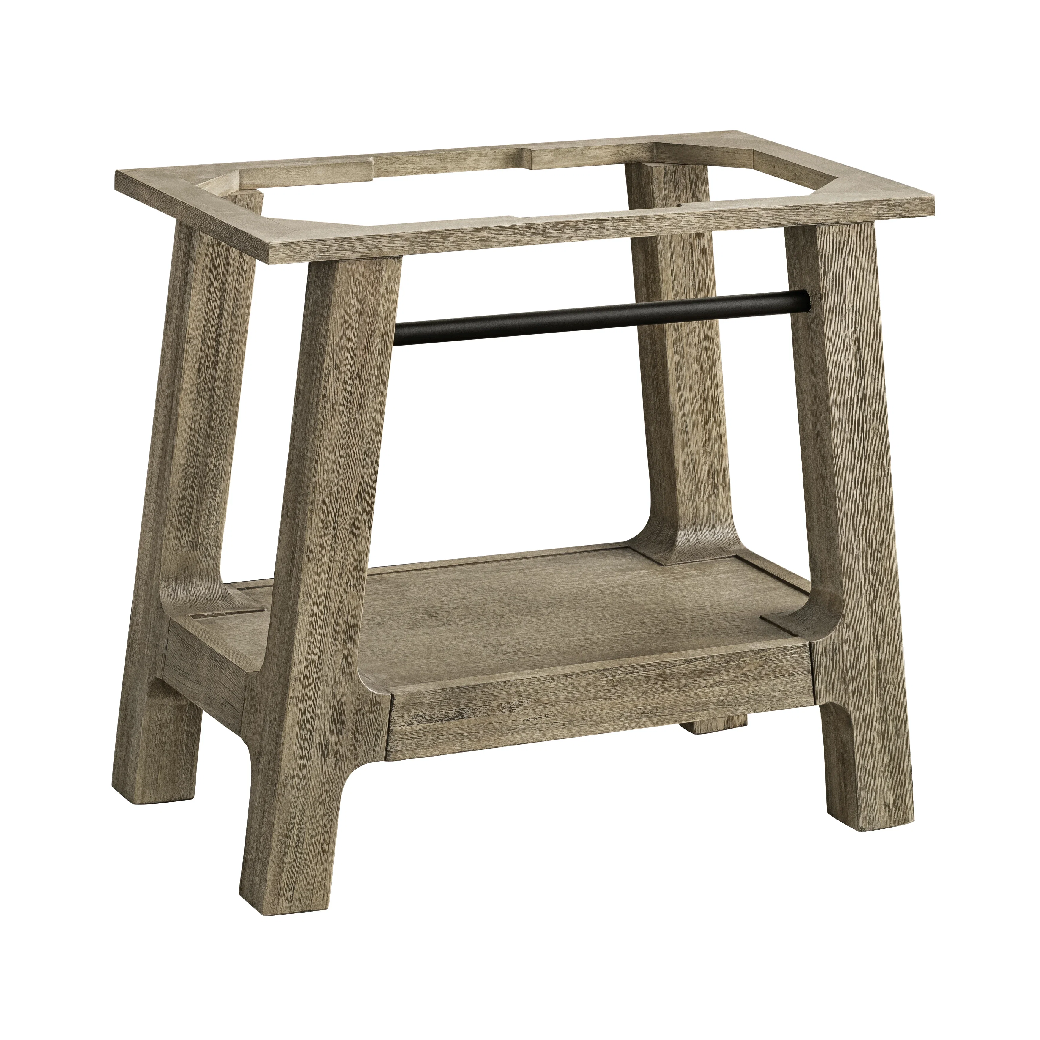 Auburn 31.5" Single Sink Console, Weathered Timber w/ Black Matte Mineral Composite Stone Top