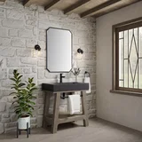 Auburn 31.5" Single Sink Console, Weathered Timber w/ Black Matte Mineral Composite Stone Top