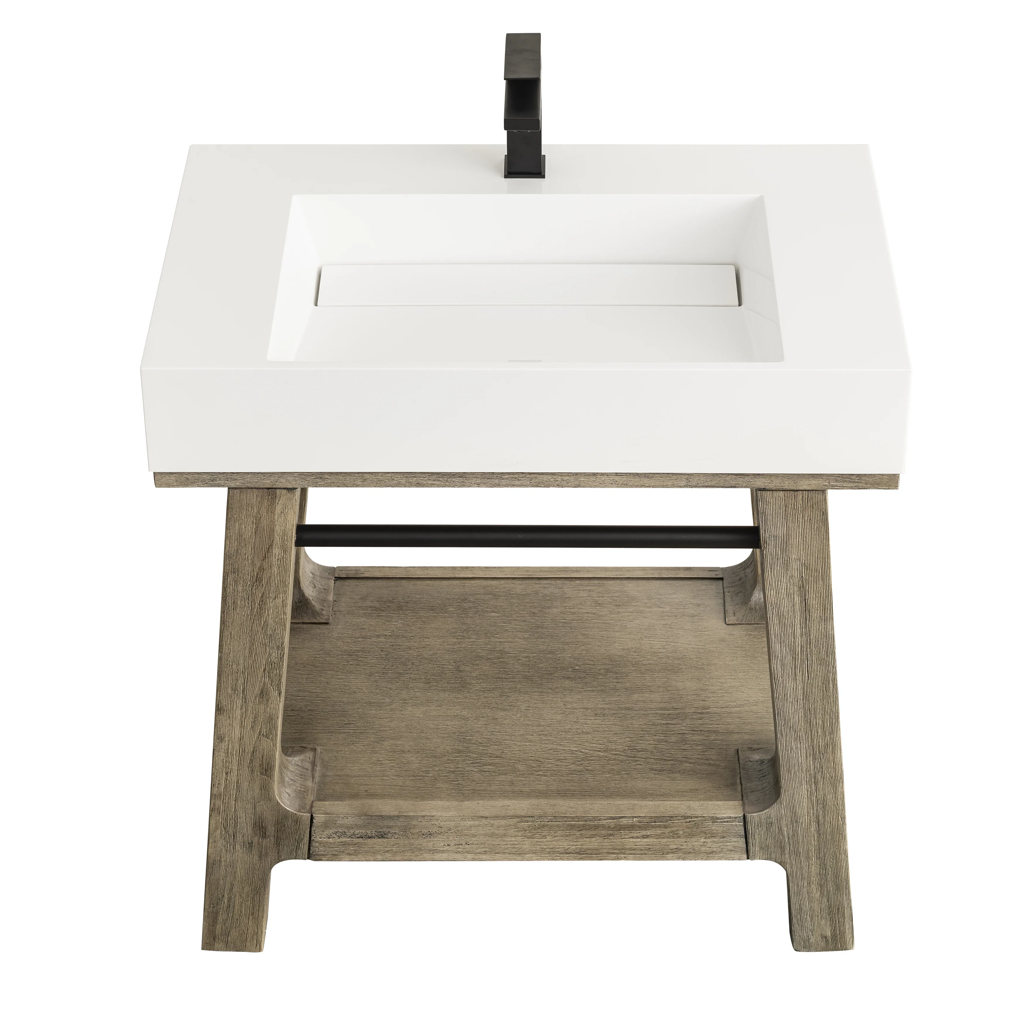 Auburn 31.5" Single Sink Console, Weathered Timber