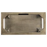 Auburn 36" Single Sink Console, Weathered Timber w/ Glossy White Mineral Composite Stone Top