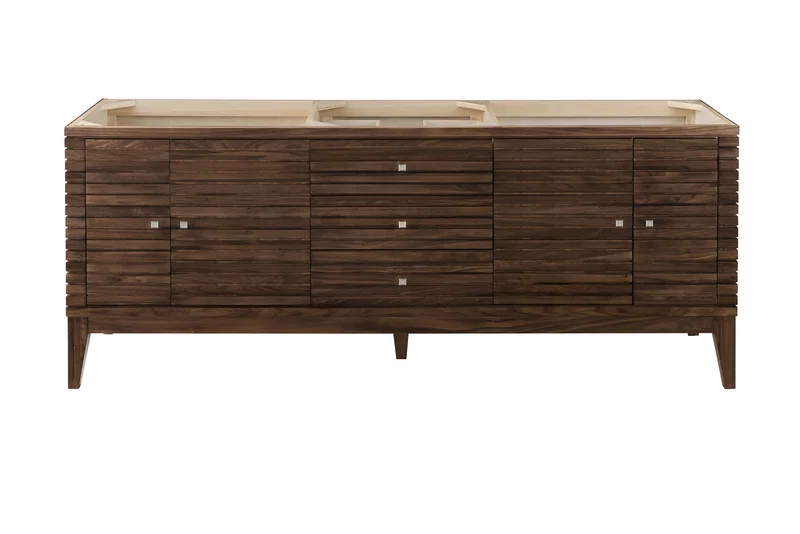 Linear 72" Double Vanity, Mid-Century Walnut