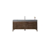 Linear 72" Single Vanity, Mid-Century Walnut w/ Dusk Grey Glossy Composite Stone Top