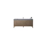 Linear 72" Single Vanity Whitewashed Walnut w/ Dusk Grey Glossy Composite Stone Top