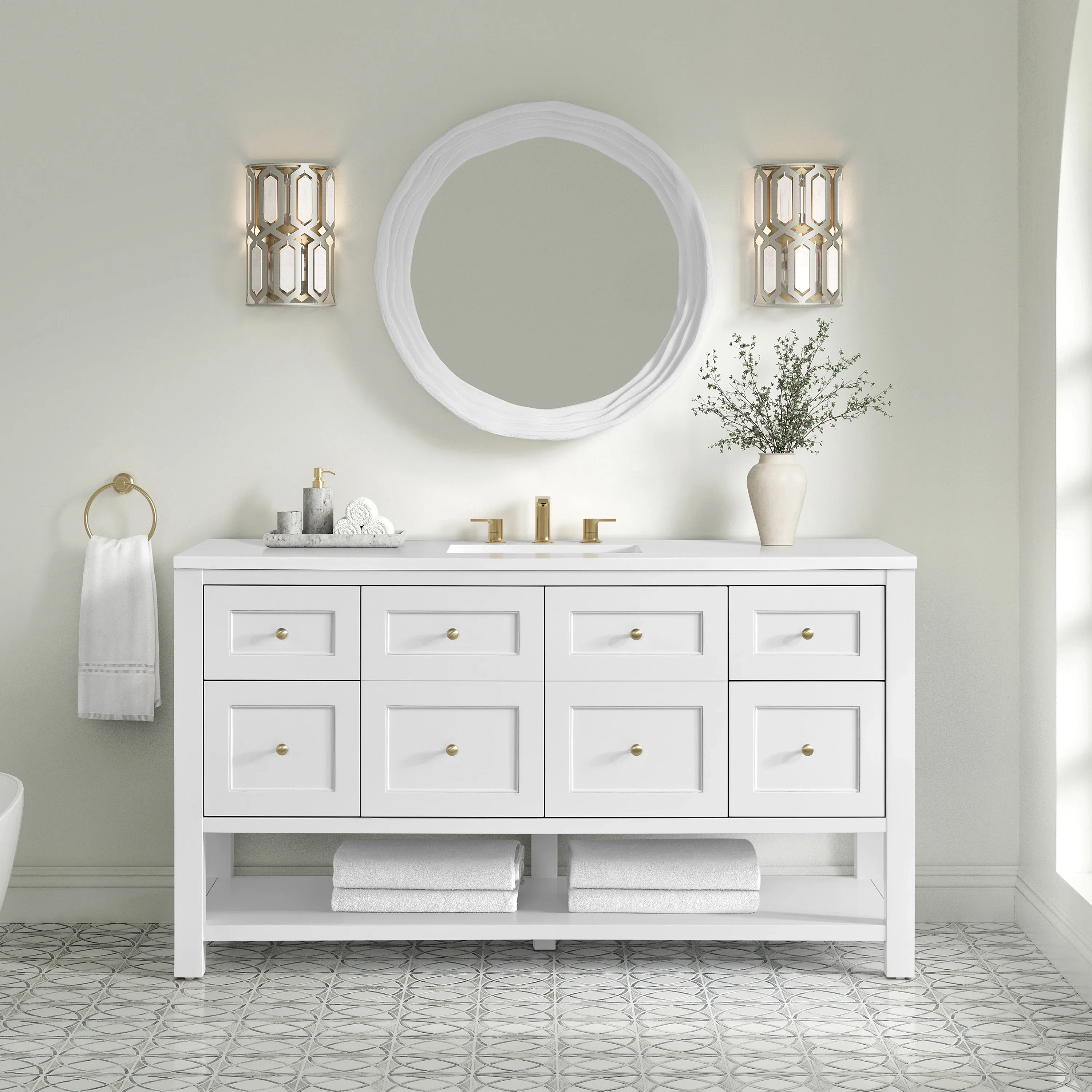 Terra 30" Mirror, Limestone