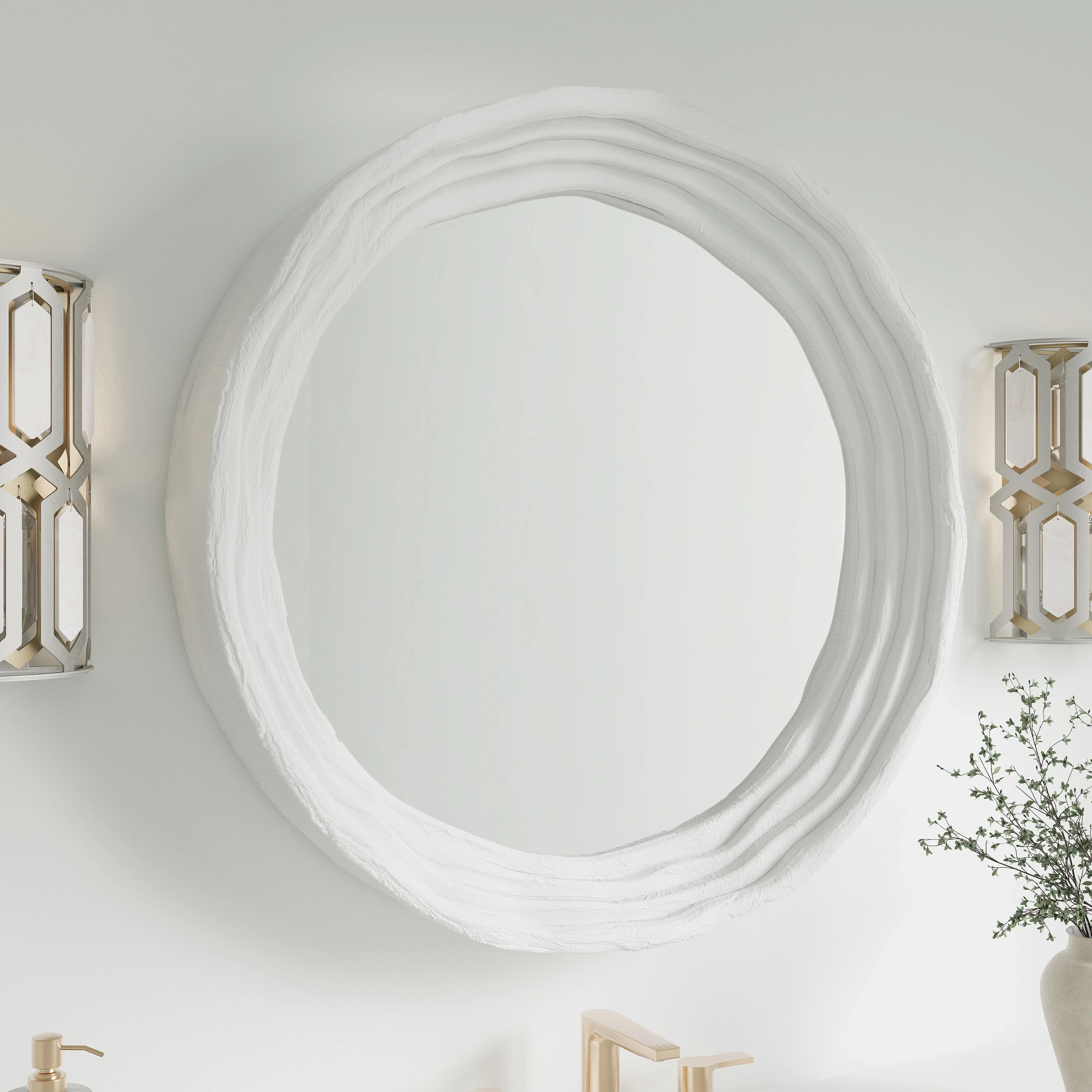 Terra 30" Mirror, Limestone