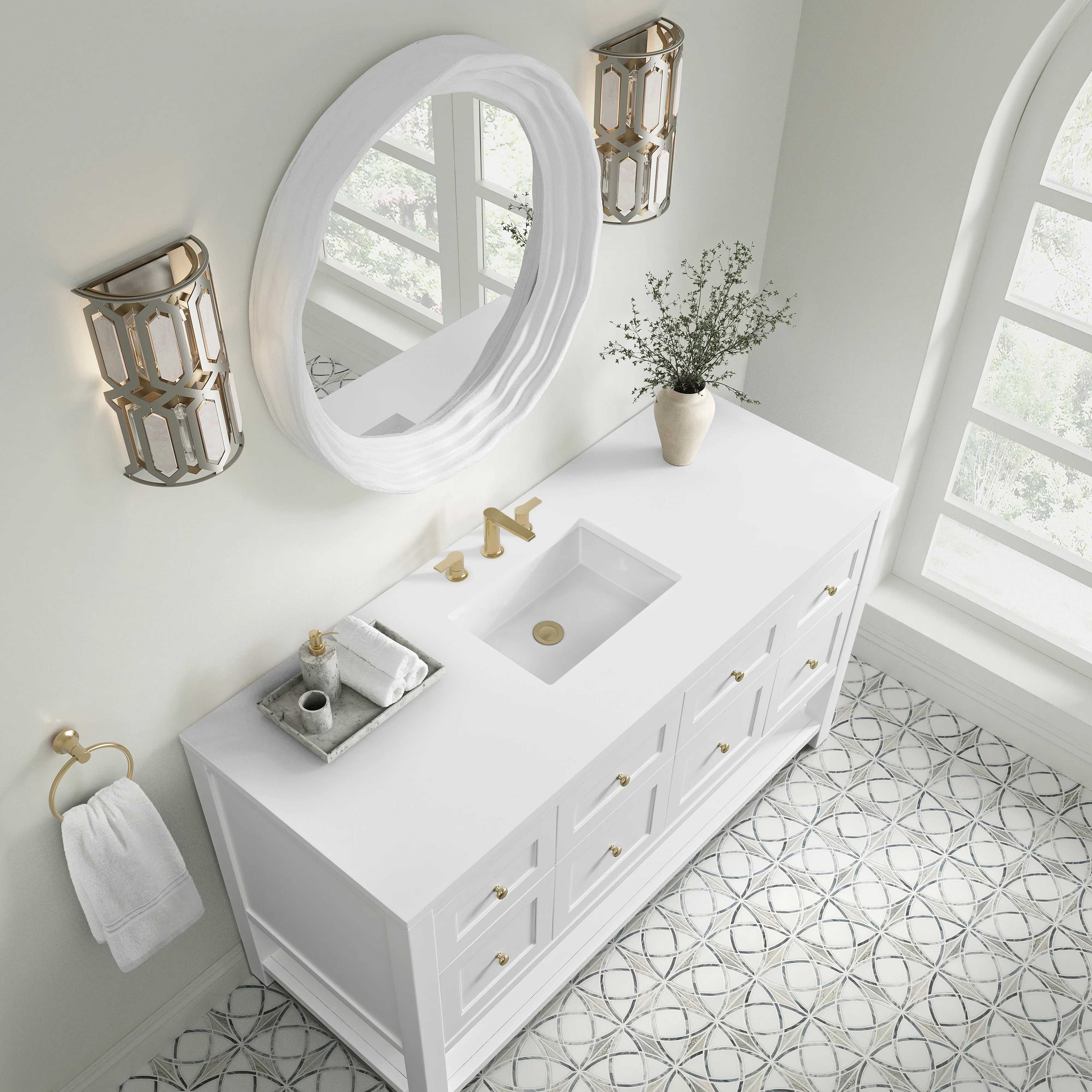 Terra 30" Mirror, Limestone