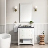 Breckenridge 30" Single Vanity, Bright White w/ 3 CM Charcoal Soapstone Top