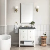 Breckenridge 30" Single Vanity, Bright White w/ 3 CM Parisien Bleu Top
