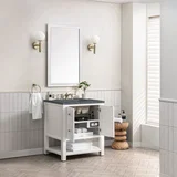 Breckenridge 30" Single Vanity, Bright White w/ 3 CM Parisien Bleu Top