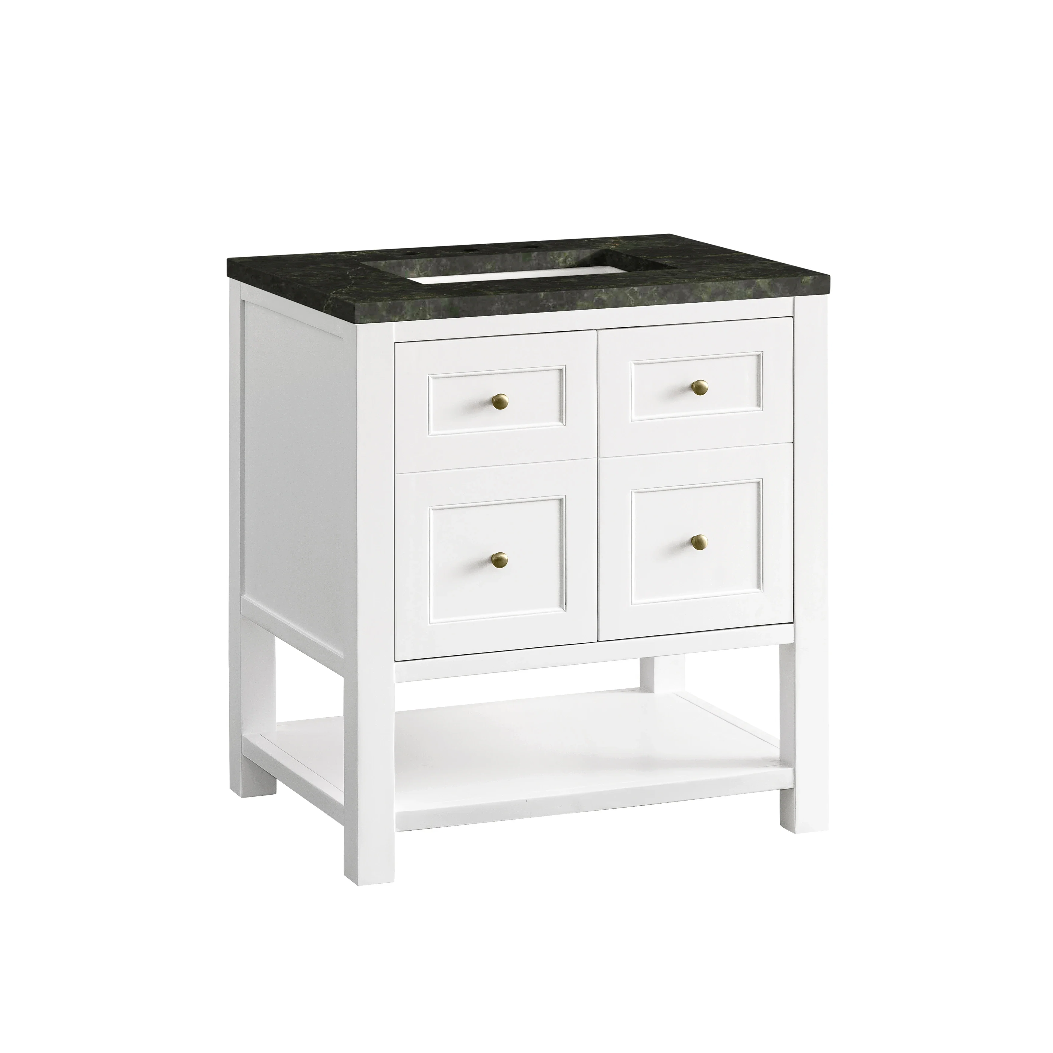 Breckenridge 30" Single Vanity, Bright White, w/ 3 CM Phantome Eclos Top