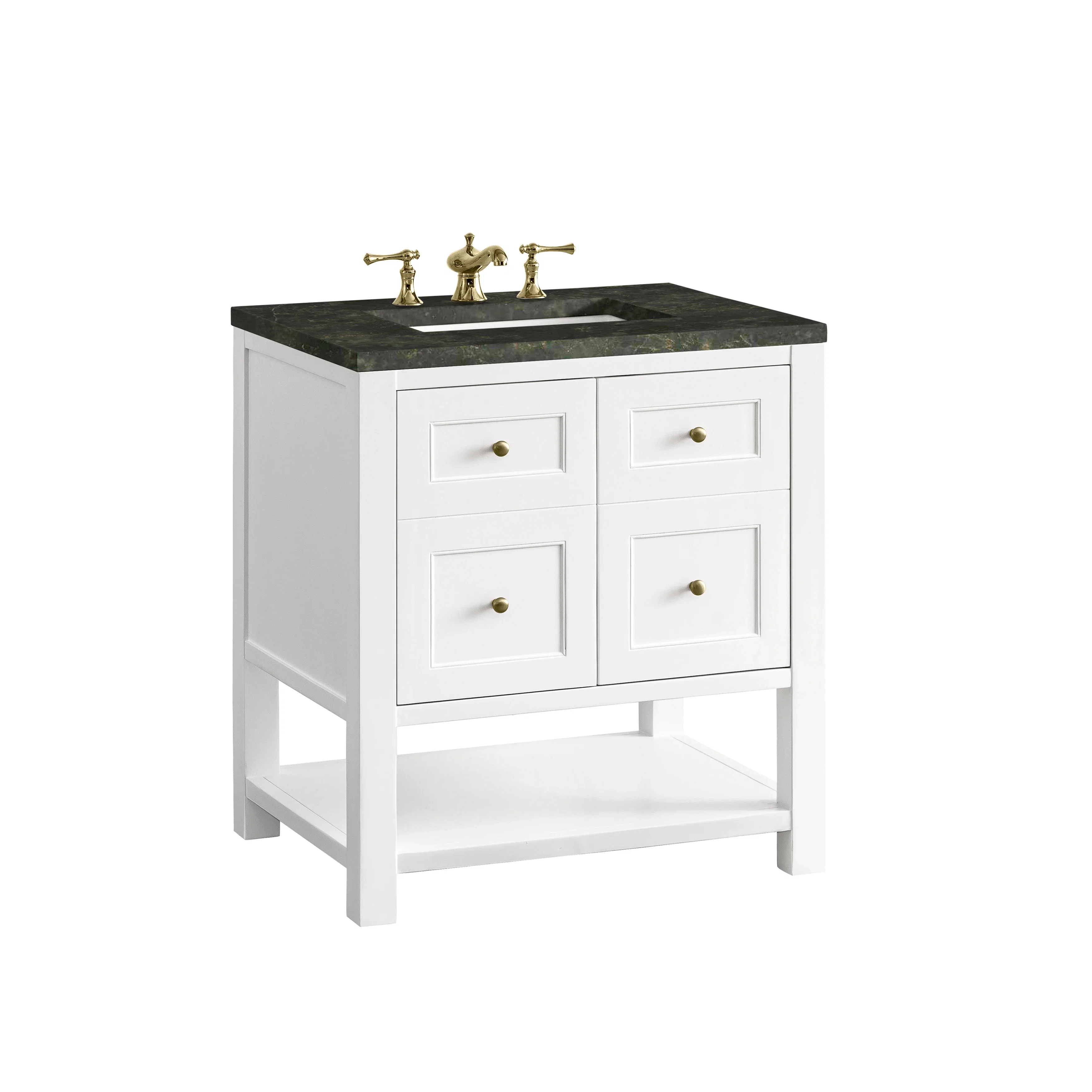 Breckenridge 30" Single Vanity, Bright White, w/ 3 CM Phantome Eclos Top
