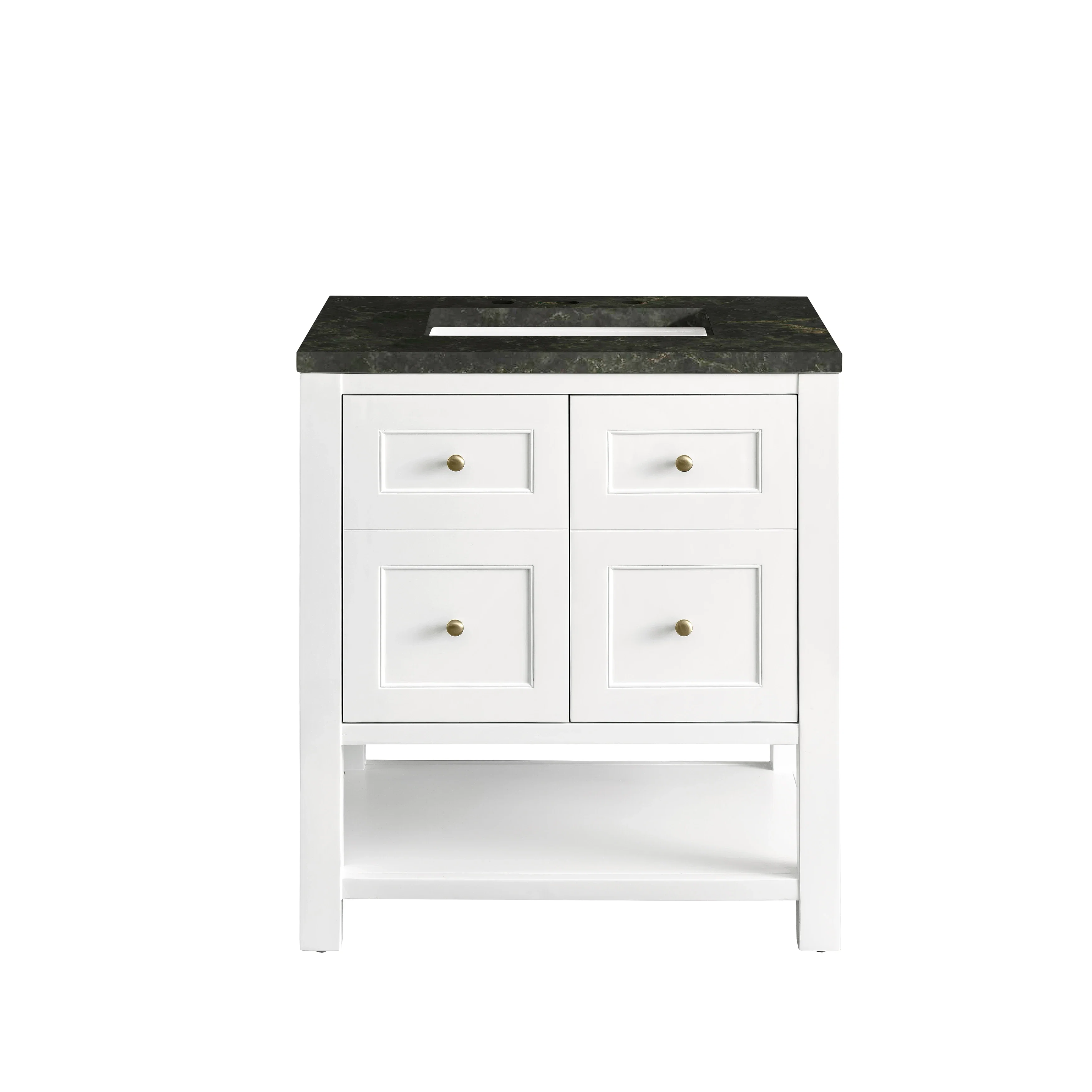 Breckenridge 30" Single Vanity, Bright White, w/ 3 CM Phantome Eclos Top