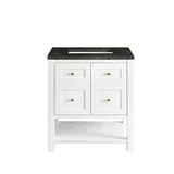 Breckenridge 30" Single Vanity, Bright White, w/ 3 CM Phantome Eclos Top