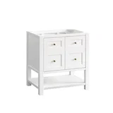 Breckenridge 30" Single Vanity, Bright White, w/ 3 CM Phantome Eclos Top