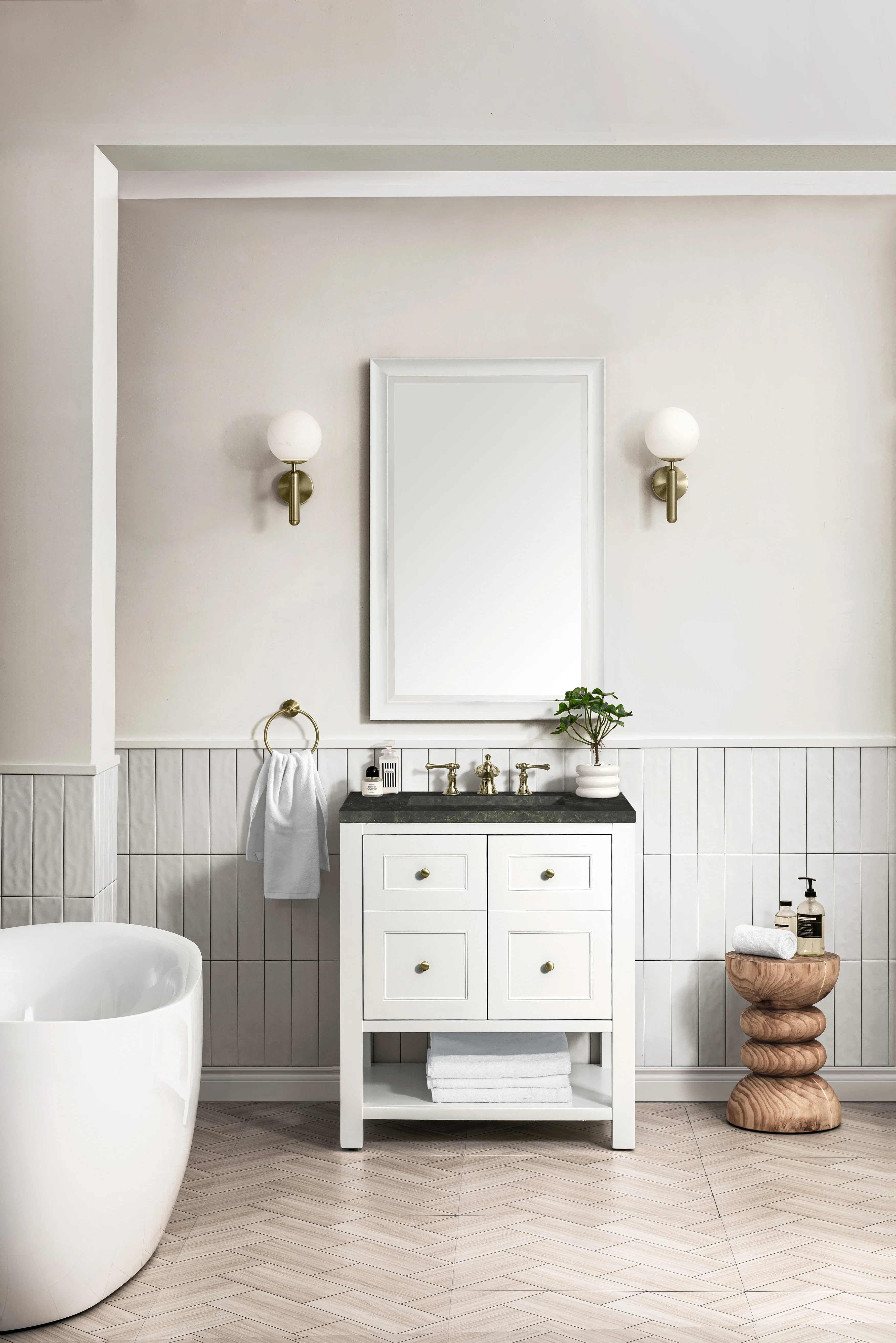 Breckenridge 30" Single Vanity, Bright White, w/ 3 CM Phantome Eclos Top