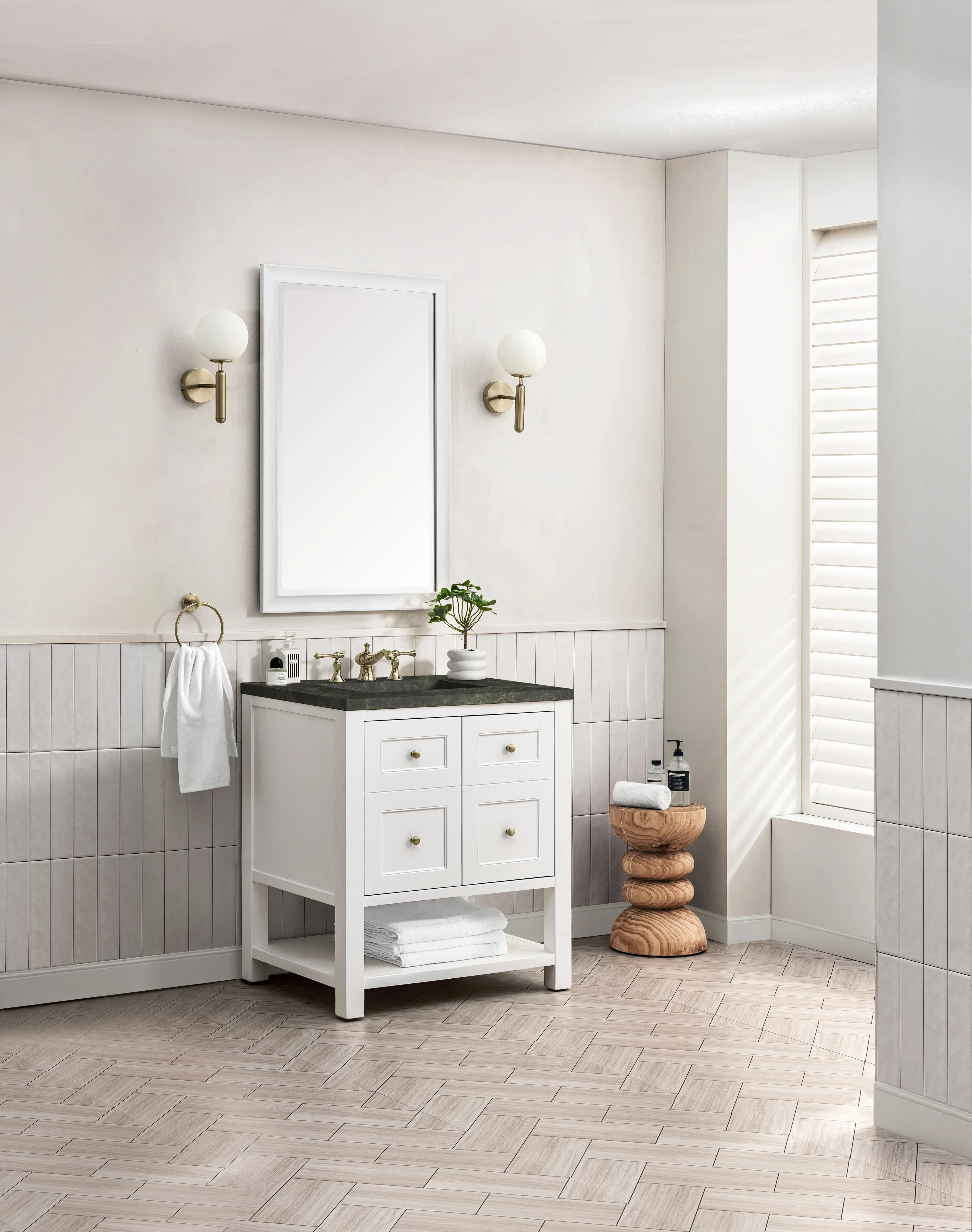 Breckenridge 30" Single Vanity, Bright White, w/ 3 CM Phantome Eclos Top