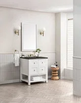 Breckenridge 30" Single Vanity, Bright White, w/ 3 CM Phantome Eclos Top