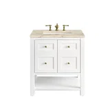 Breckenridge 30" Single Vanity, Bright White, w/ 3 CM Tajnar Eclos Top
