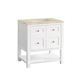 Breckenridge 30" Single Vanity, Bright White, w/ 3 CM Tajnar Eclos Top