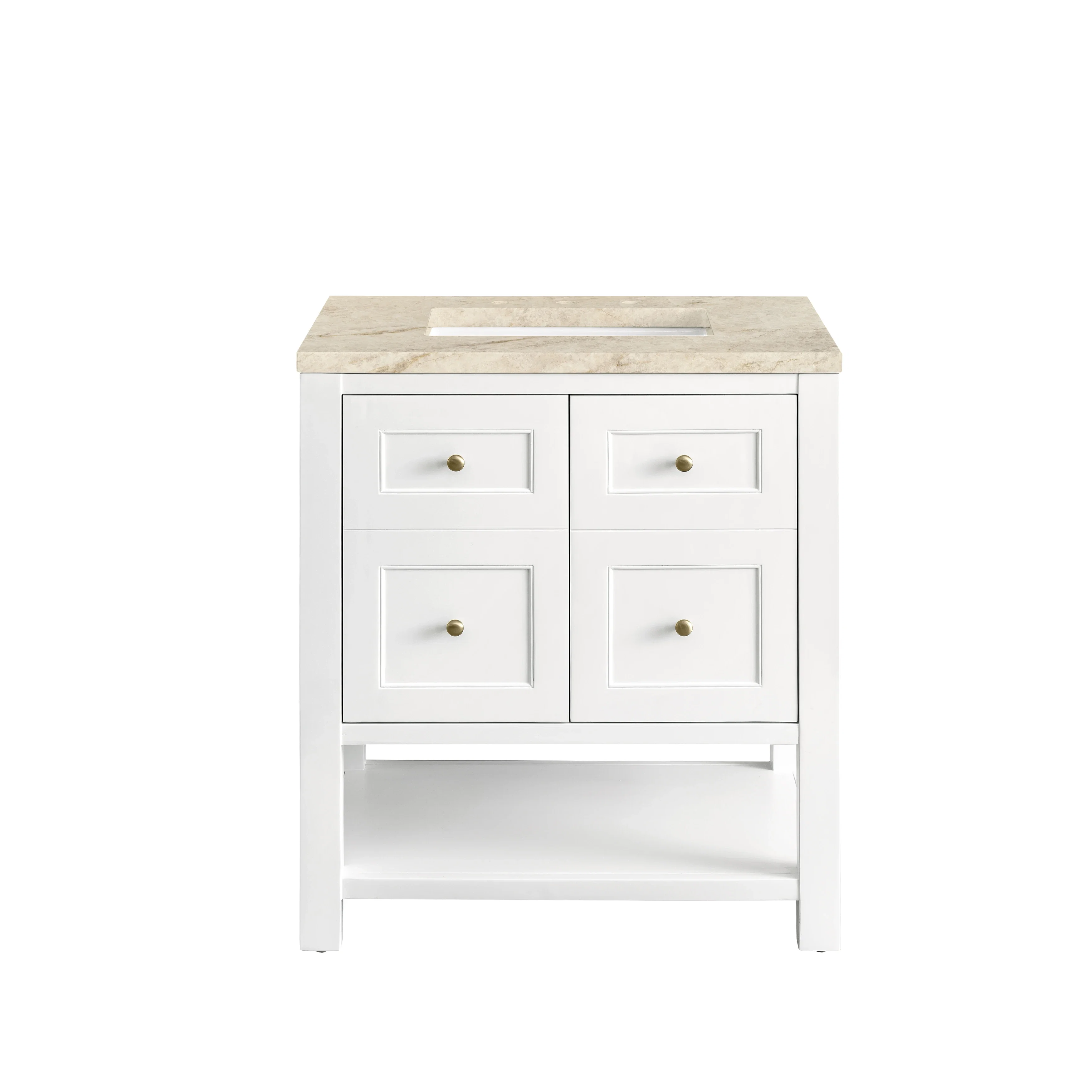 Breckenridge 30" Single Vanity, Bright White, w/ 3 CM Tajnar Eclos Top