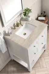 Breckenridge 30" Single Vanity, Bright White, w/ 3 CM Tajnar Eclos Top