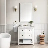 Breckenridge 30" Single Vanity, Bright White w/ 3 CM Victorian Silver Top