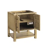 Breckenridge 30" Single Vanity, Light Natural Oak w/ Single Hole 3 CM White Zeus Top & Backsplash