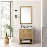 Breckenridge 30" Single Vanity, Light Natural Oak w/ 3 CM Carrara Marble Top