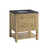 Breckenridge 30" Single Vanity, Light Natural Oak w/ 3 CM Charcoal Soapstone Top