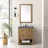 Breckenridge 30" Single Vanity, Light Natural Oak w/ 3 CM Parisien Bleu Top