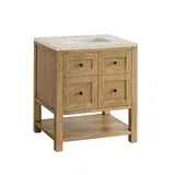 Breckenridge 30" Single Vanity, Light Natural Oak, w/ 3 CM Siberian Silestone Top