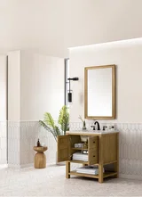 Breckenridge 30" Single Vanity, Light Natural Oak, w/ 3 CM Siberian Silestone Top