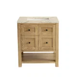 Breckenridge 30" Single Vanity, Light Natural Oak, w/ 3 CM Tajnar Eclos Top