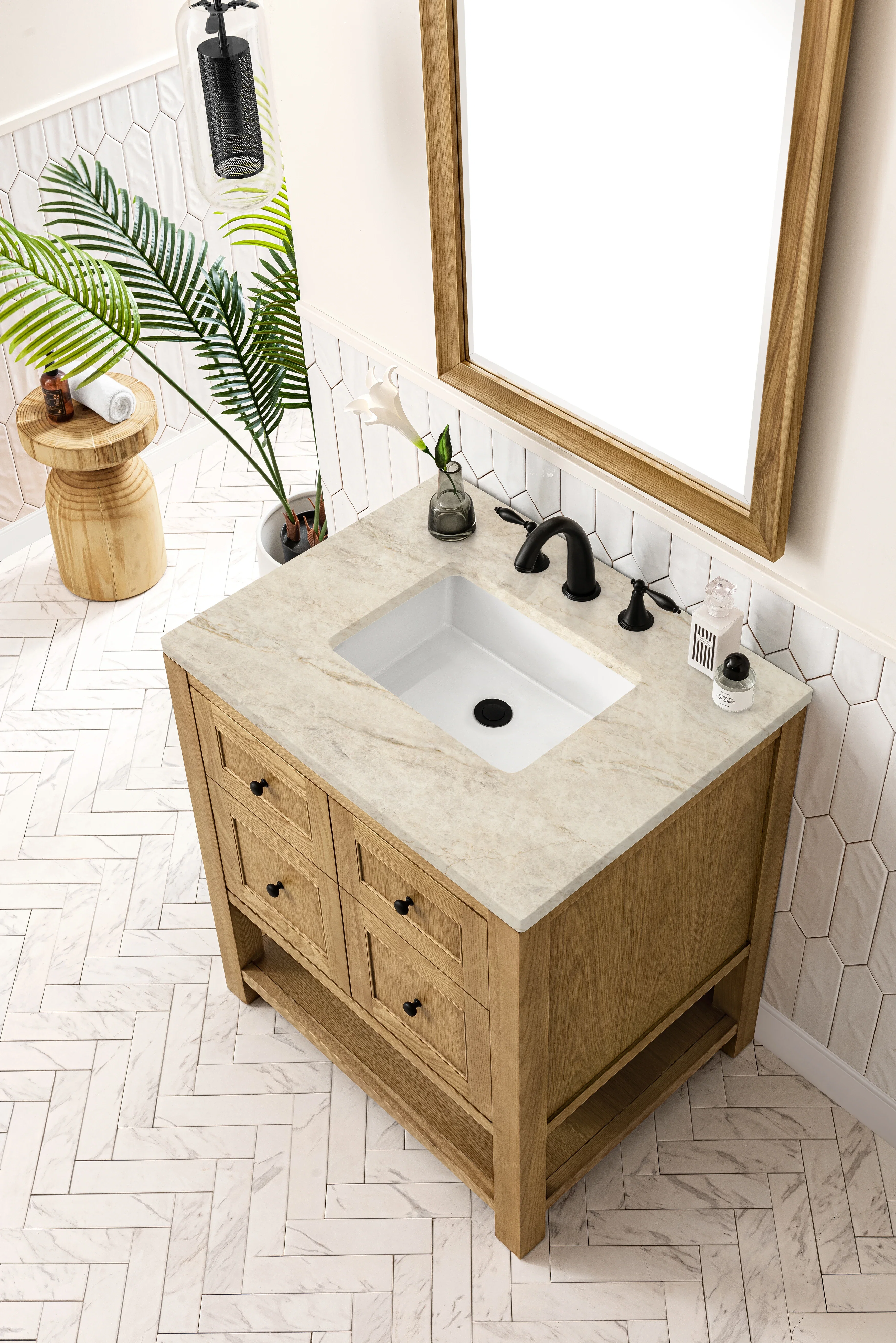 Breckenridge 30" Single Vanity, Light Natural Oak, w/ 3 CM Tajnar Eclos Top