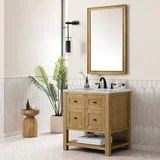 Breckenridge 30" Single Vanity, Light Natural Oak w/ 3 CM Victorian Silver Top