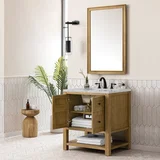 Breckenridge 30" Single Vanity, Light Natural Oak w/ 3 CM Victorian Silver Top