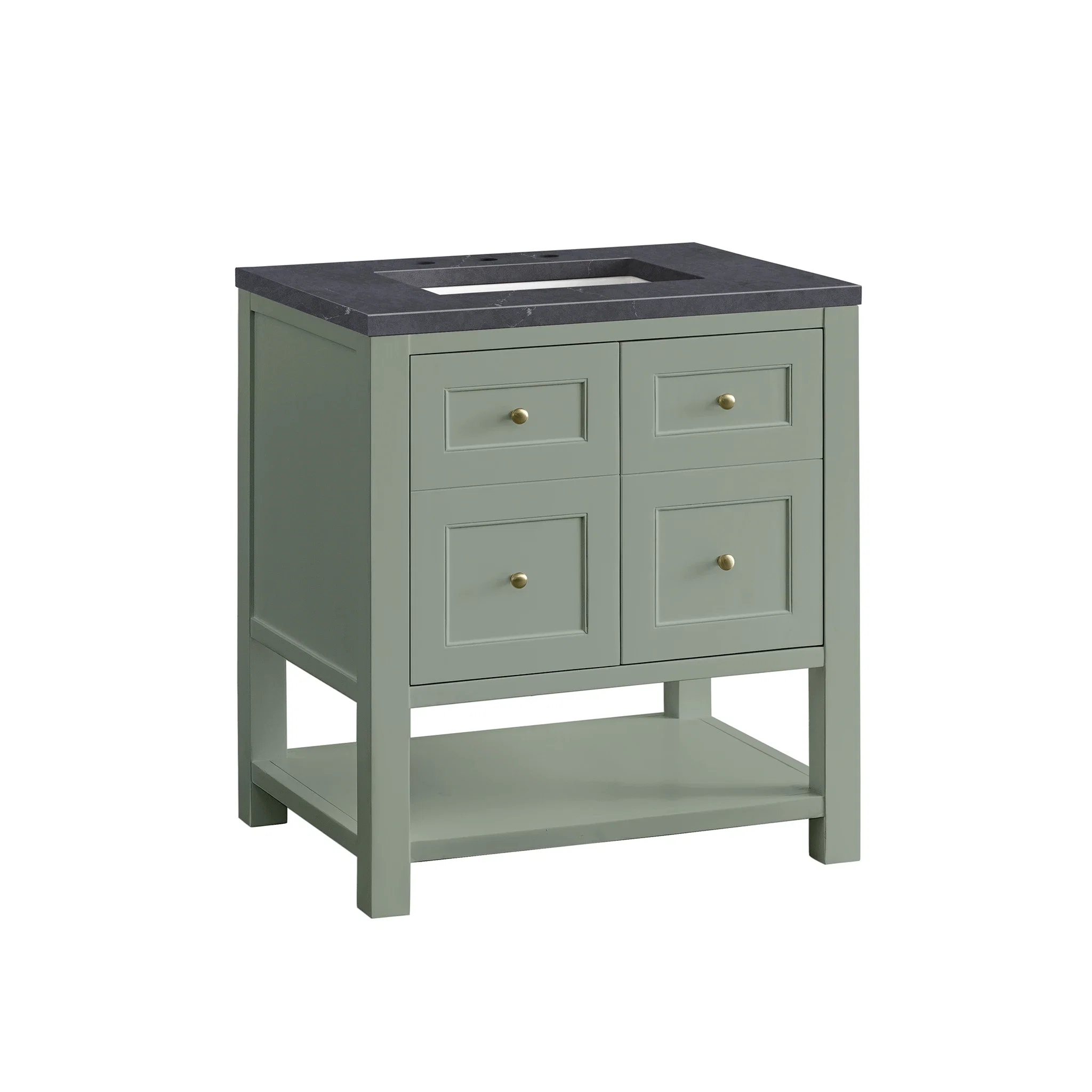 Breckenridge 30" Single Vanity, Smokey Celadon w/ 3 CM Charcoal Soapstone Top
