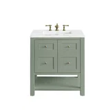 Breckenridge 30" Single Vanity, Smokey Celadon w/ 3 CM Ethereal Noctis Top