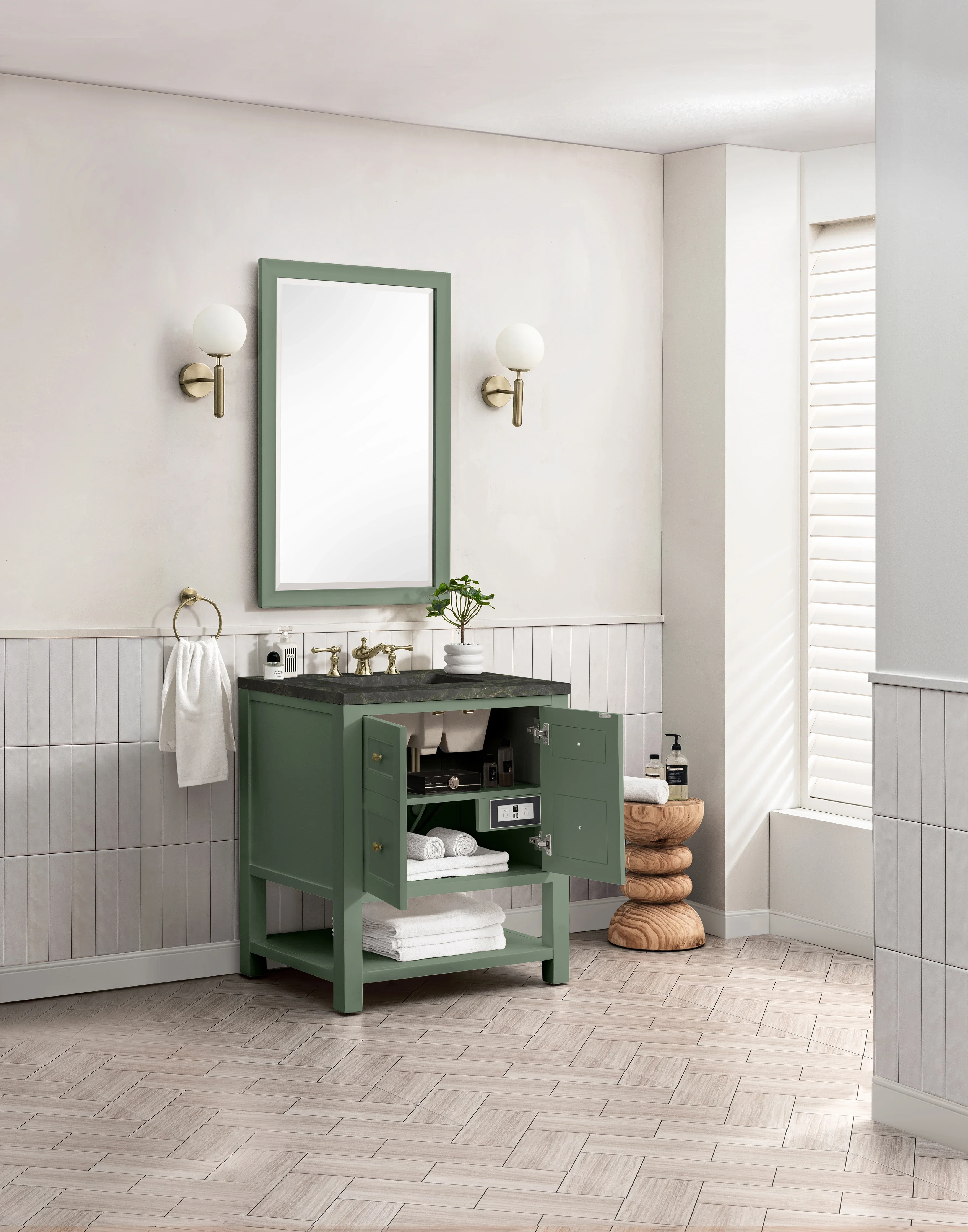 Breckenridge 30" Single Vanity, Smokey Celadon, w/ 3 CM Phantome Eclos Top