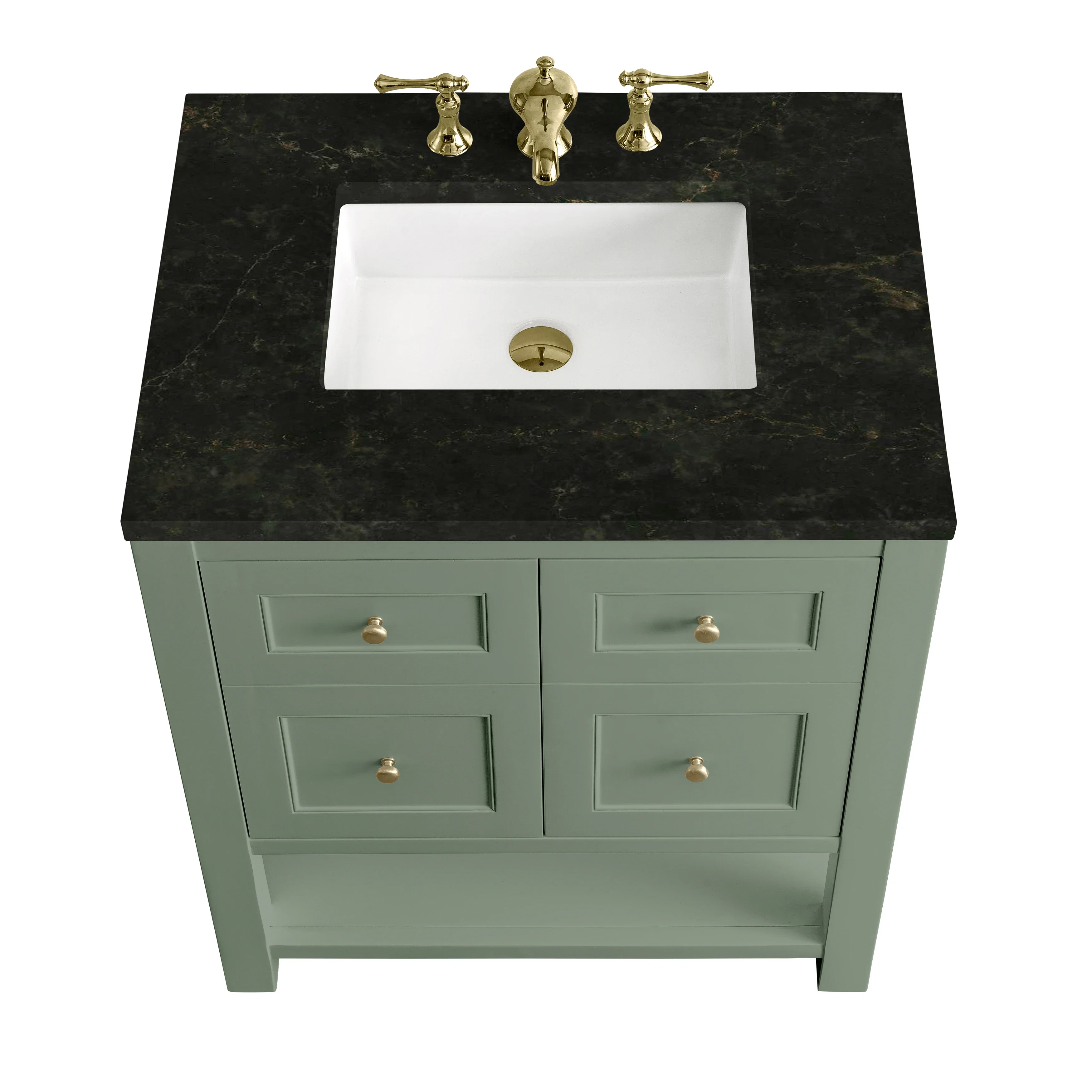 Breckenridge 30" Single Vanity, Smokey Celadon, w/ 3 CM Phantome Eclos Top