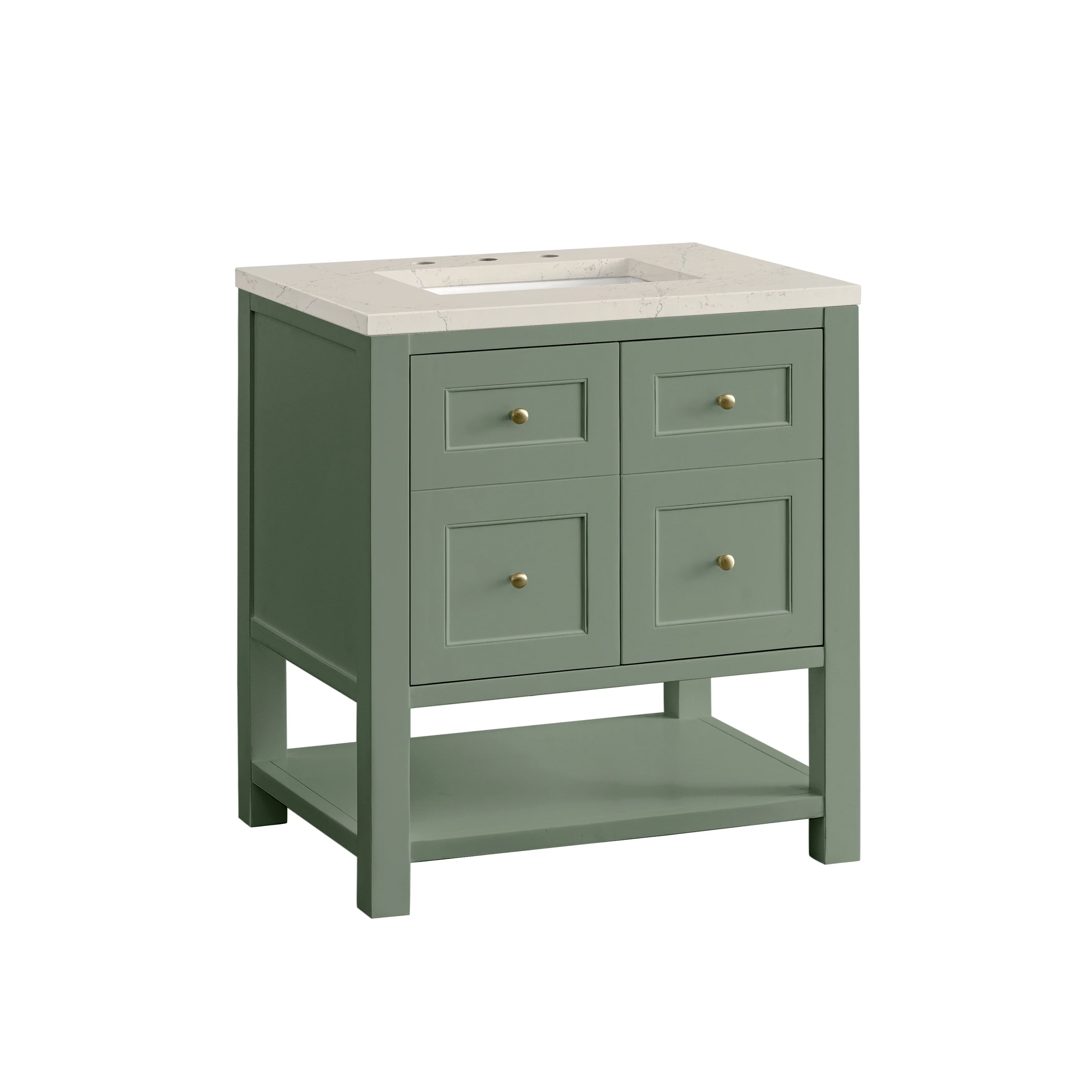 Breckenridge 30" Single Vanity, Smokey Celadon, w/ 3 CM Siberian Silestone Top