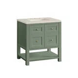 Breckenridge 30" Single Vanity, Smokey Celadon, w/ 3 CM Siberian Silestone Top