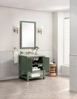 Breckenridge 30" Single Vanity, Smokey Celadon, w/ 3 CM Siberian Silestone Top