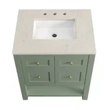Breckenridge 30" Single Vanity, Smokey Celadon, w/ 3 CM Siberian Silestone Top