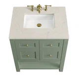 Breckenridge 30" Single Vanity, Smokey Celadon, w/ 3 CM Siberian Silestone Top