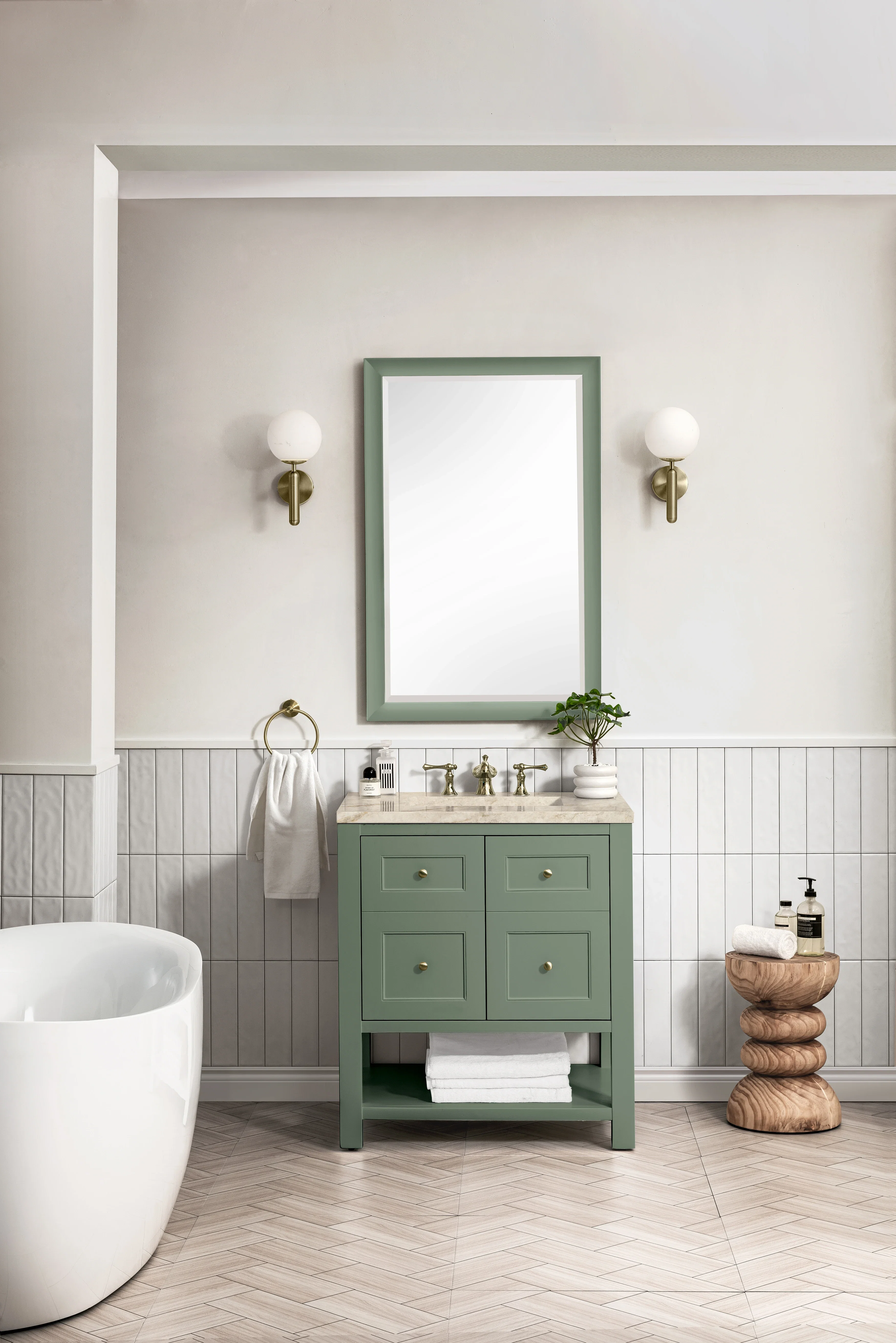 Breckenridge 30" Single Vanity, Smokey Celadon, w/ 3 CM Tajnar Eclos Top