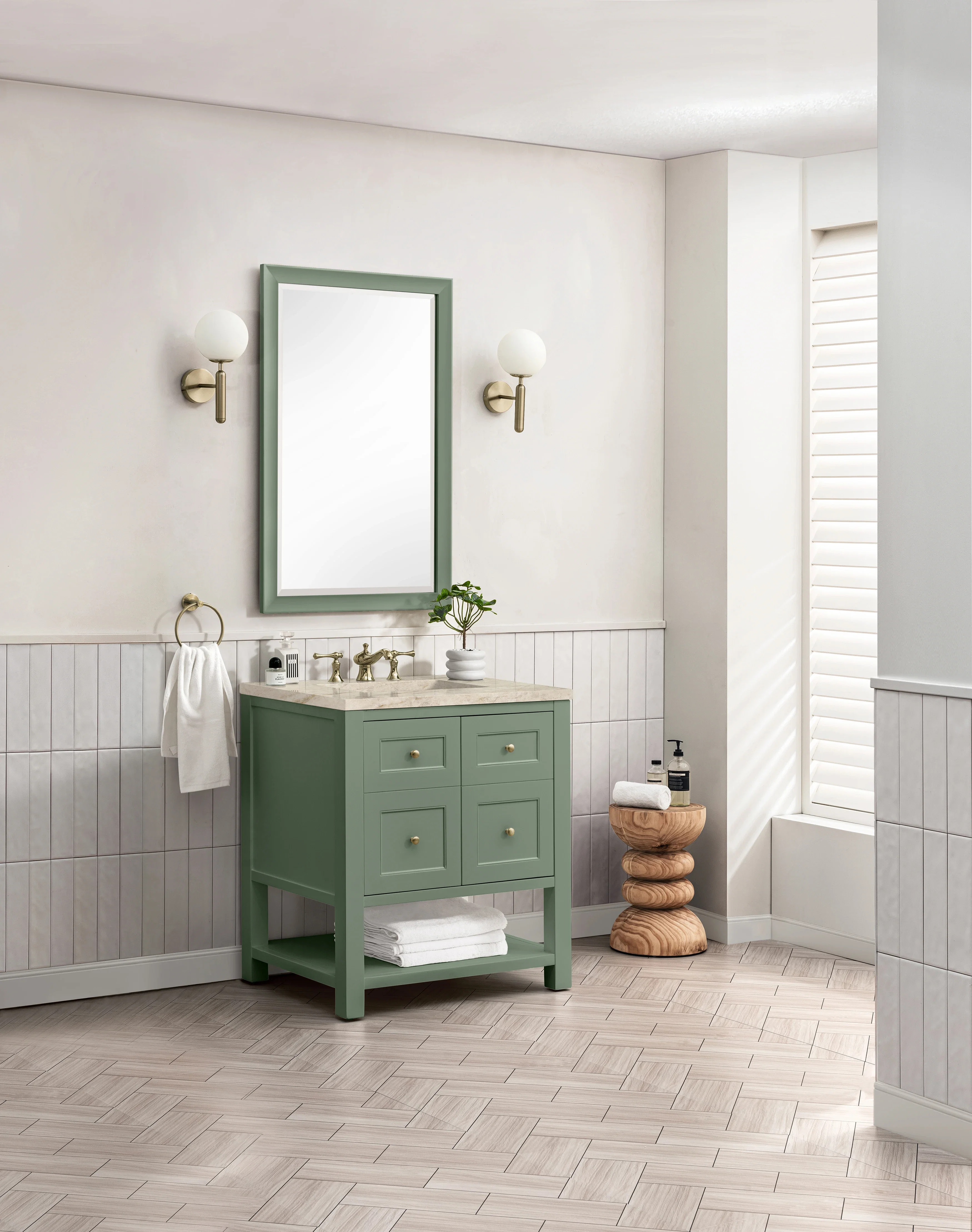 Breckenridge 30" Single Vanity, Smokey Celadon, w/ 3 CM Tajnar Eclos Top