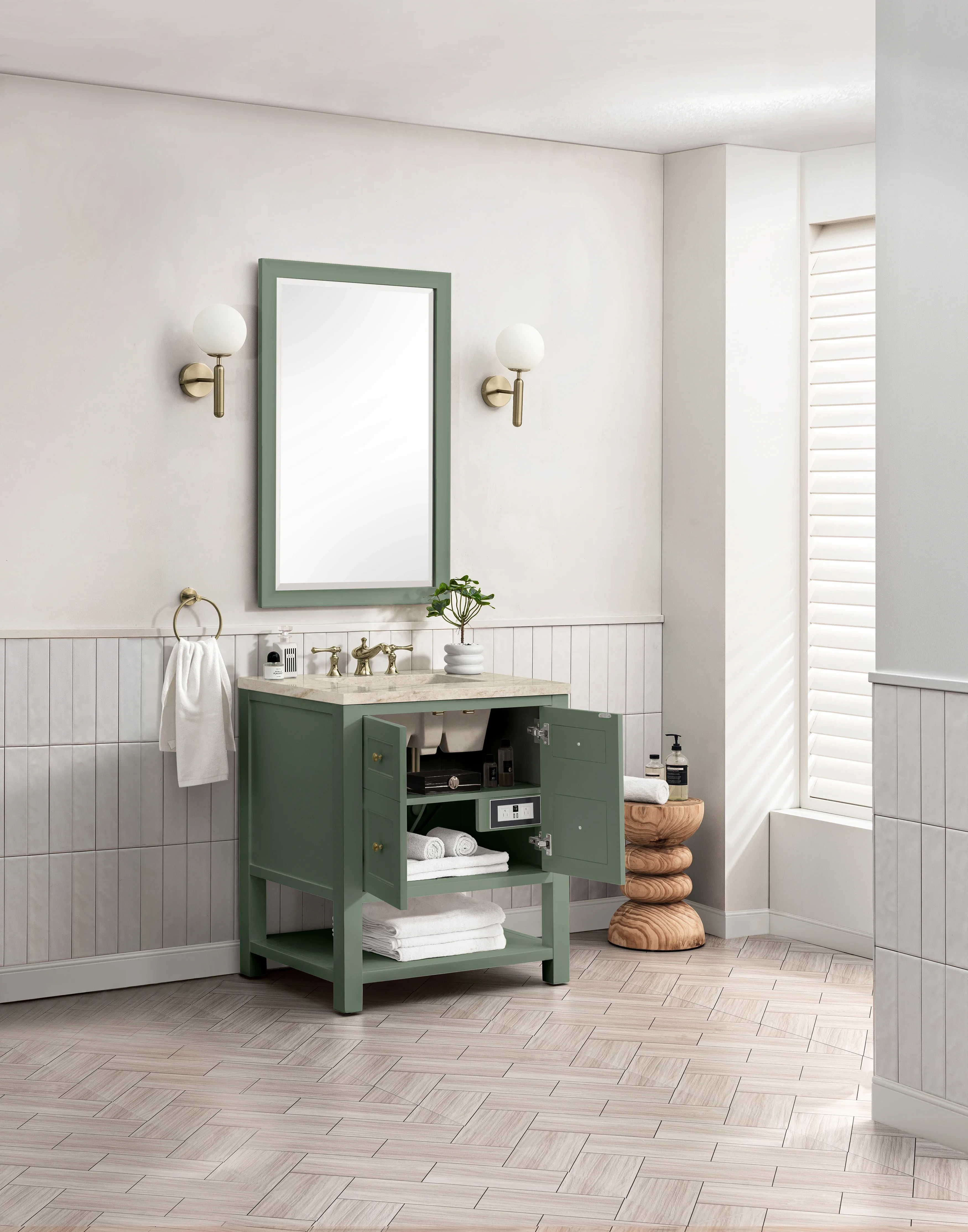 Breckenridge 30" Single Vanity, Smokey Celadon, w/ 3 CM Tajnar Eclos Top