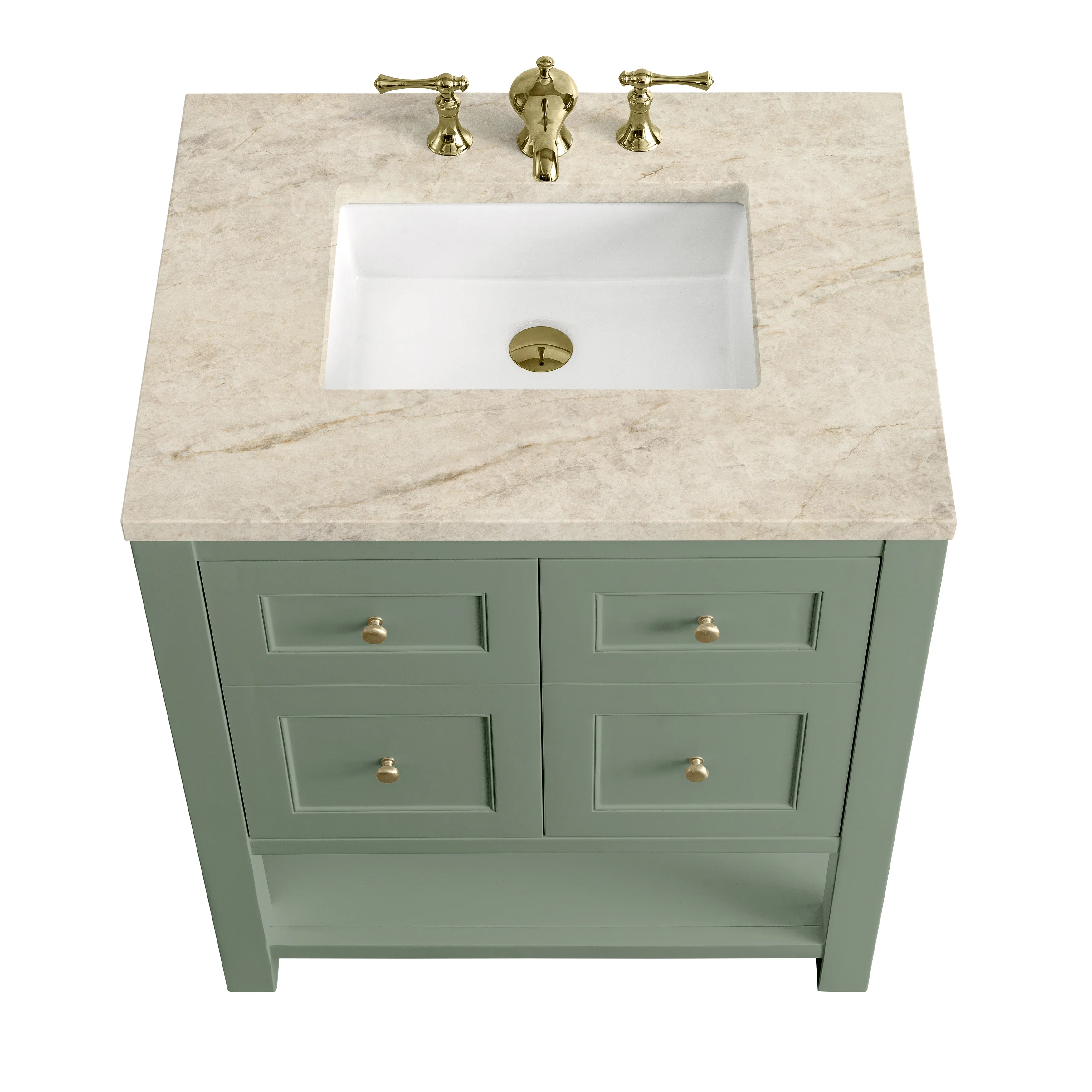 Breckenridge 30" Single Vanity, Smokey Celadon, w/ 3 CM Tajnar Eclos Top
